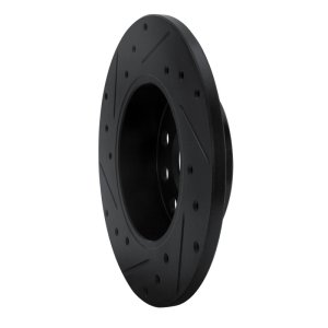 Audi A3 Brake Rotor (1) - Rear Right - R1 Concepts - Drilled & Slotted - Black - `05-`13